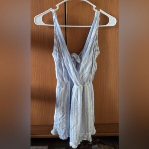 Hollister Blue and White Striped Jumpsuit